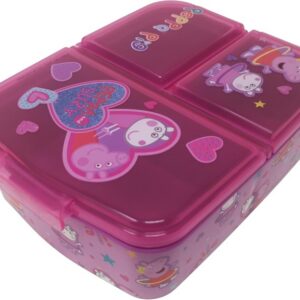 ŚNIADANIÓWKA ŚWINKA PEPPA PUDEŁKO LUNCHBOX POJEMNIK NA ŚNIADANIE TRZY-KOMOROWY